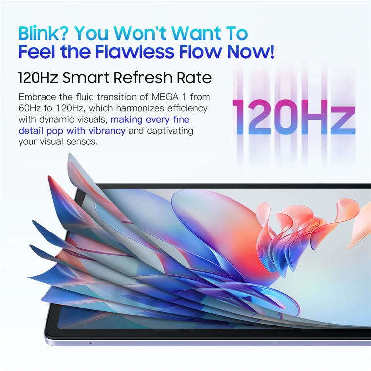 New Blackview MEGA 1 Tablet 11.5 Inch 2.4K 120Hz Display 8800mAh 13MP Camera Unisoc Octa Core Android 13 8+256/12+256GB USB-C