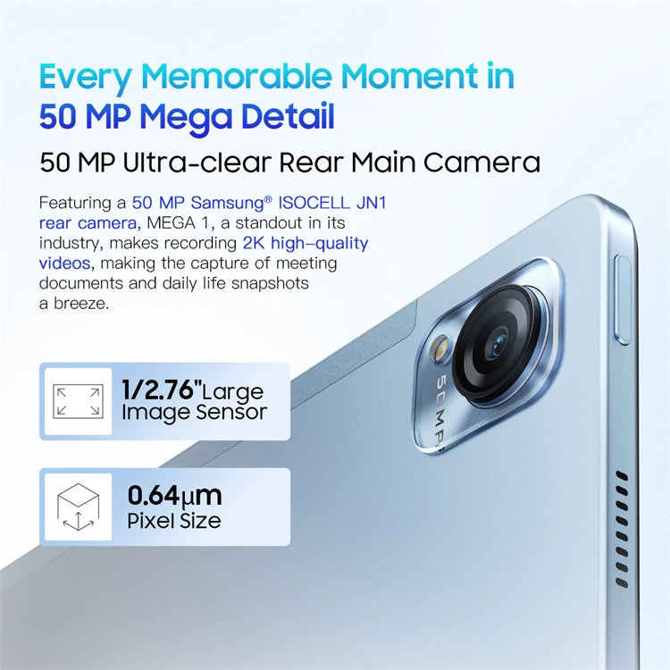 New Blackview MEGA 1 Tablet 11.5 Inch 2.4K 120Hz Display 8800mAh 13MP Camera Unisoc Octa Core Android 13 8+256/12+256GB USB-C