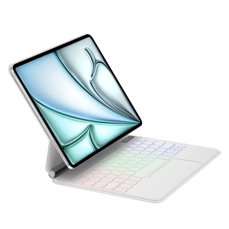 Smart Tablet Wireless KeyboardWireless Rechargeable Case for Ipad Pro 11/12.9 Inch with Trackpad  Backlit 2018-2022 Pro M4 M3 M2