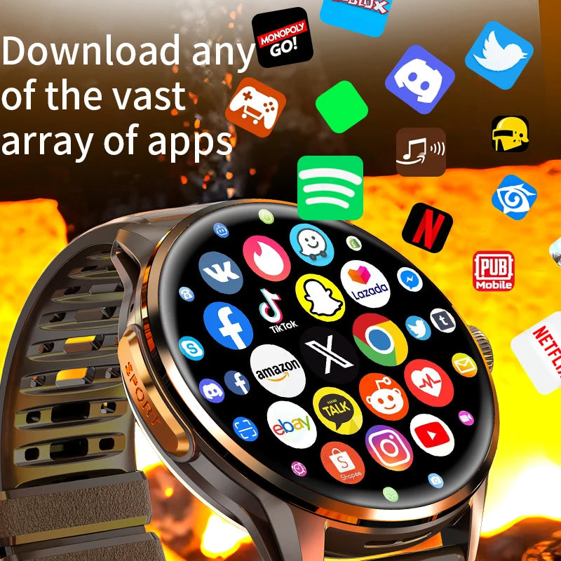 Popular Fashion Smart Watch Android 0S 4G 5G Global Net HD AMOLED Screen Download APP Health Sport Fast Charging