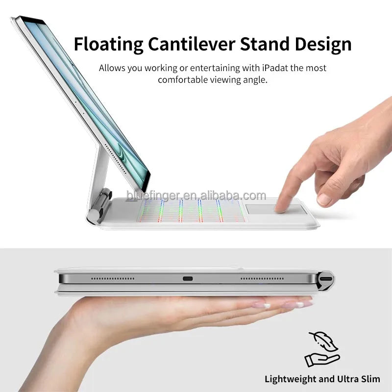 Wireless Tablet Keyboardwireless Rechargeable case for iPad Pro 11 Inch1 Air 6 5 4 10.9 for iPad Air 11-inch M2 and M3